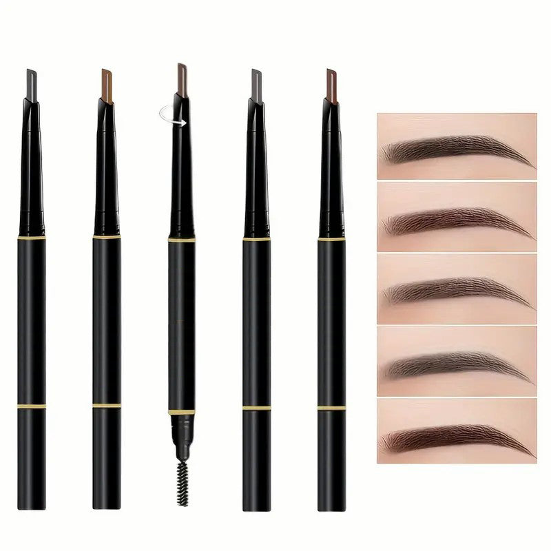 Waterproof Double-Headed Eyebrow Pencil with Sweat-Resistant Brush